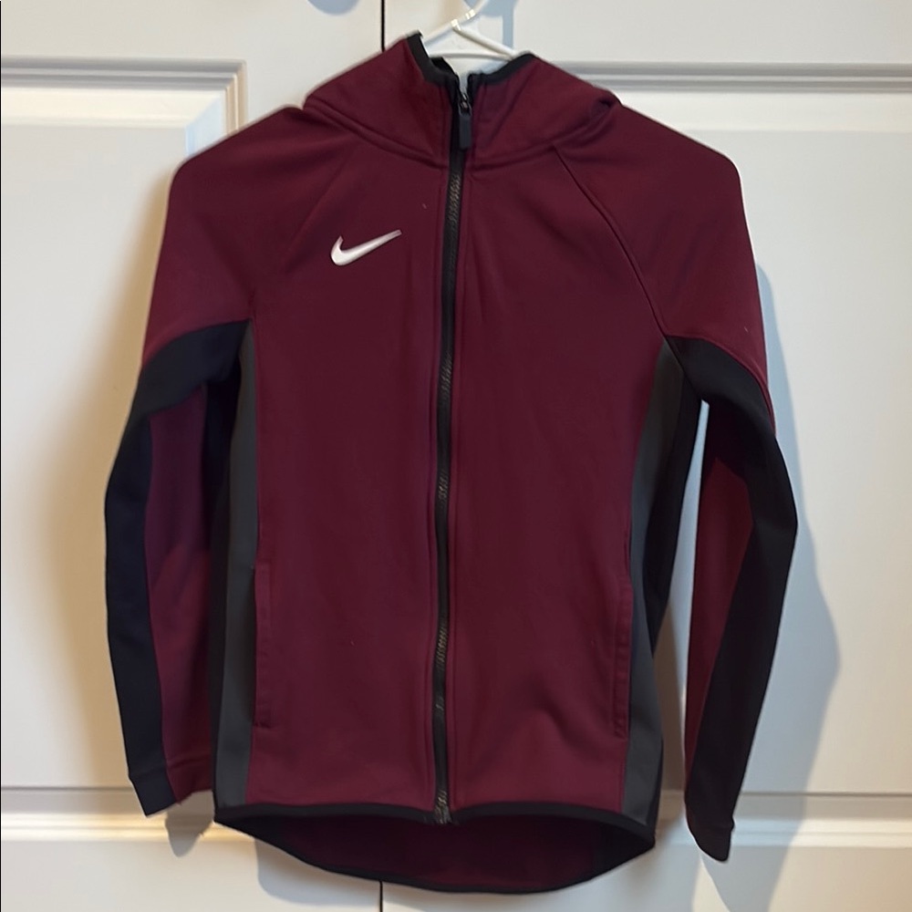 Nike Burgundy and Black Athletic Hoodie